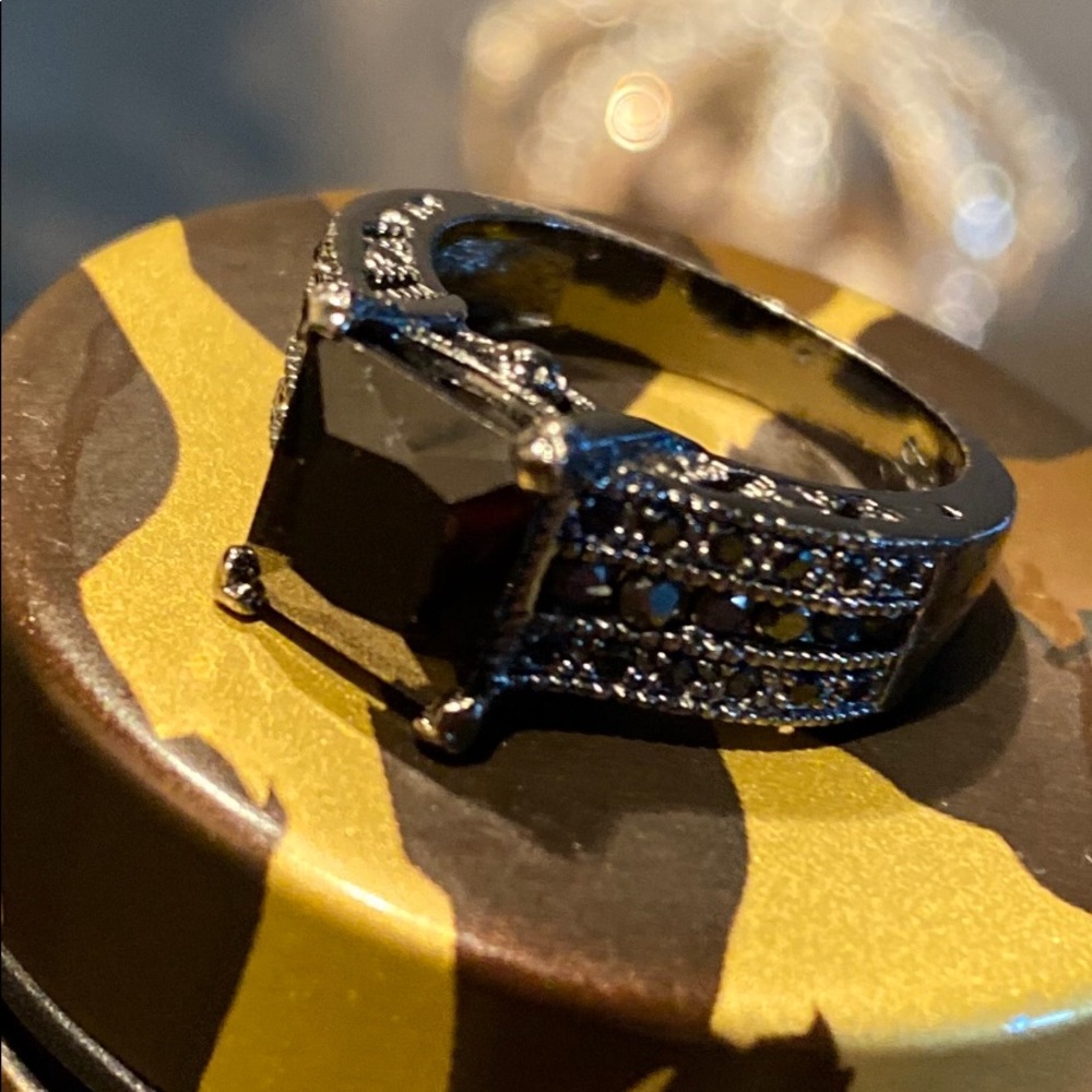 Black Stone Engagement Ring